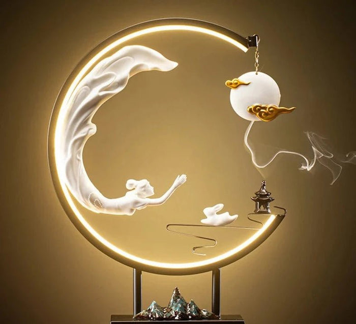 Celestial Moon Incense Burner Lamp